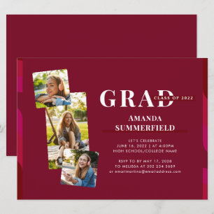 Invitation Graduation 2025 Photo Collage Moderne Grad Party