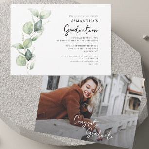 Invitation Graduation 2025 Photo Eucalyptus Grad Party