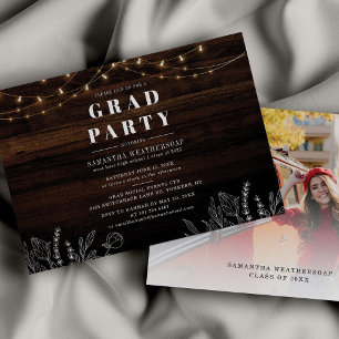 Invitation Graduation 2025 Photo Rustic Grad Party