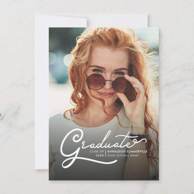 Invitation Graduation 2025 Photo Script Grad Party (Devant)
