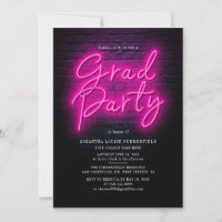 Graduation 2025 Photos Pink Neon Graduate Party