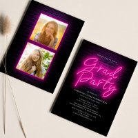 Graduation 2025 Pink Neon Script 2 Photos Party