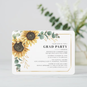 Invitation Graduation 2025 Sunflower Photo Grad Party