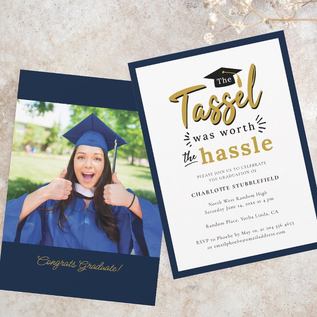 Invitation Graduation 2025 Tassel Worth Hassle Grad Party (Graduation 2025 Tassel Worth Hassle Grad Party Invitation)