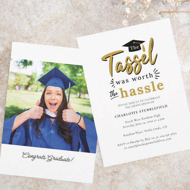 Invitation Graduation 2025 Tassel Worth Hassle Party (Graduation 2025 Tassel Worth Hassle Party Invitation)
