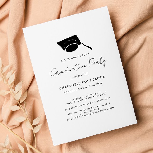 Invitation Graduation 2026 Script Elegant Grad Party (Graduation Party Minimalist Script Invitation)