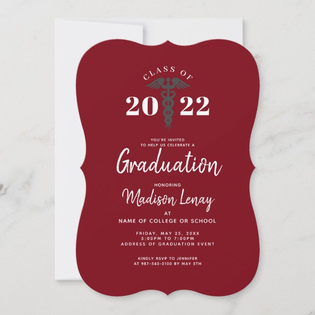 Invitation Graduation à l'école Médicale de sciences infirmiè (Devant)
