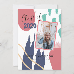 Invitation Graduation Abstraite moderne de la brosse