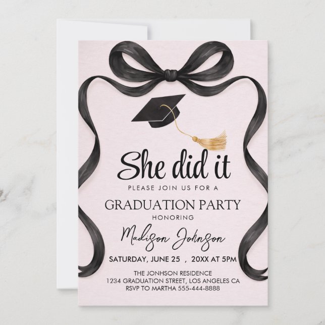 Invitation Graduation announcement class of 2026 (Devant)