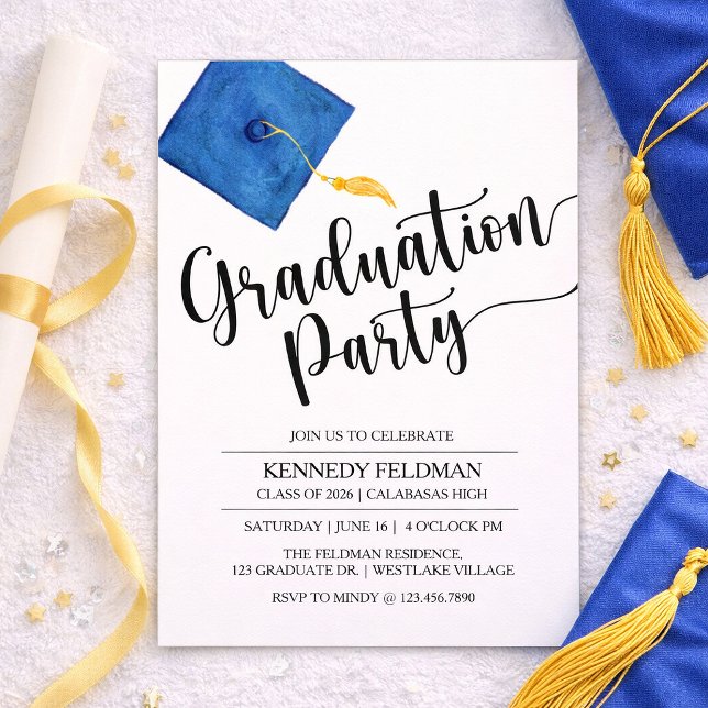 Invitation Graduation Announcement | Minimal Senior Portrait  (Créateur téléchargé)