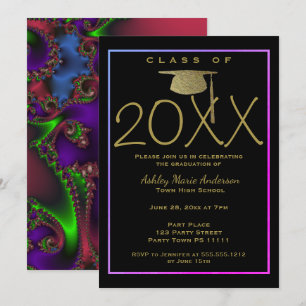 Invitation Graduation au laser néon fractal