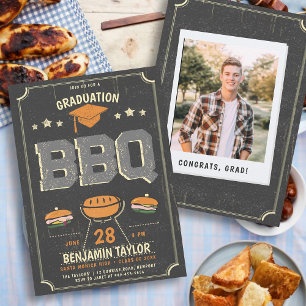 Invitation Graduation BBQ Party Rustic Cowboy Country Photo