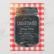 Graduation BBQ Party Vintage Chalkboard Mason Jar