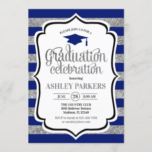 Invitation Graduation - Bleu de la marine