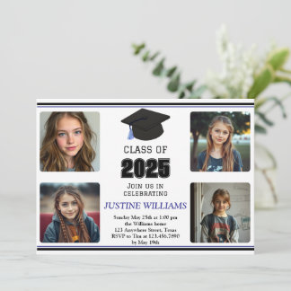 Invitation Graduation bleue