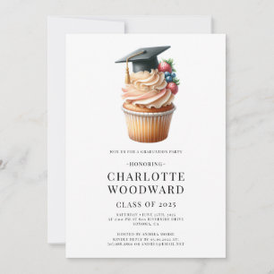 Invitation Graduation Cap Cupcake illustration Grad Party