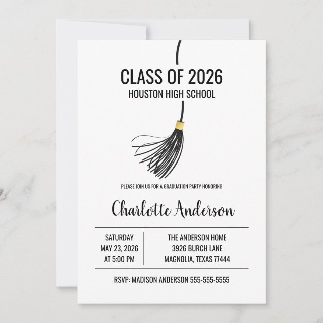 Invitation Graduation Cap Tassel Photo (Devant)