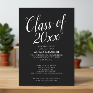 Invitation Graduation - Classe de Black White Mod Party