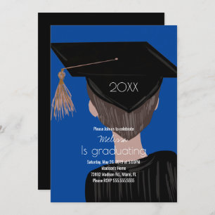 Invitation Graduation College High School Graduate Man Party
