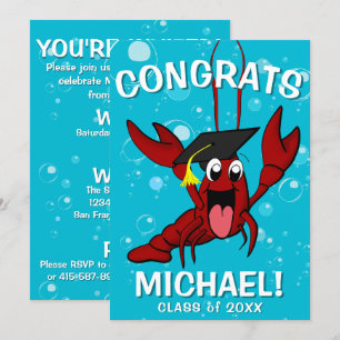 Invitation Graduation Crawfish Boil Homard Fête de fruits de 
