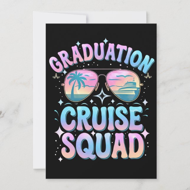 Invitation Graduation Cruise Squad Cruising Ship Retro (Devant)