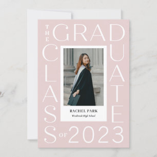 Invitation Graduation de couleur modifiable du cadre de lettr