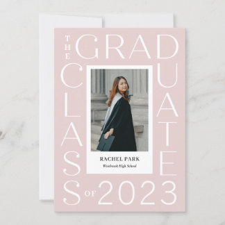 Invitation Graduation de couleur modifiable du cadre de lettr
