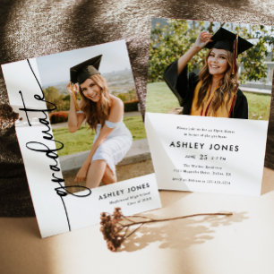 Invitation Graduation de la photo de script moderne