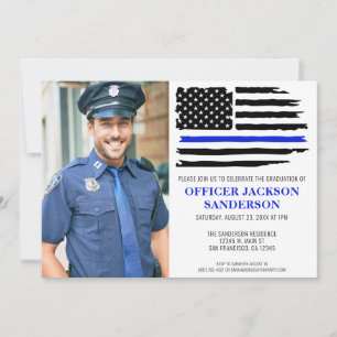 Invitation Graduation de la police Ligne bleue Police Applica