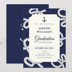 Invitation graduation de l'ancre de la marine bleue