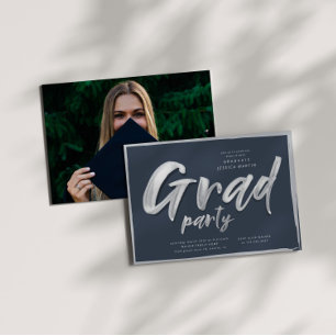 Invitation Graduation de script d'encre Partie photo personna