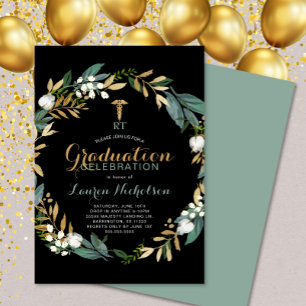 Invitation Graduation de thérapeute respiratoire de verdure W