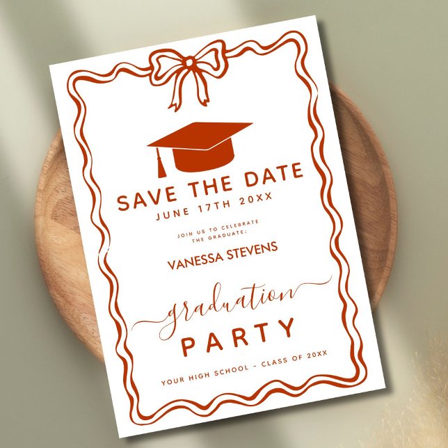 Invitation Graduation Doodles dessinés à la main Enregistrer  (Créateur téléchargé)