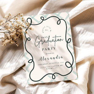 Invitation Graduation du cadre de vague chic côtier