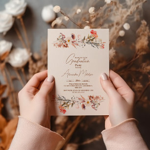 Invitation Graduation fleur sauvage du jardin botanique