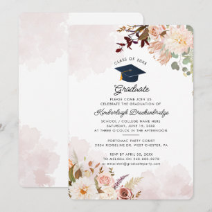 Invitation Graduation Florale 2024 Grad Party