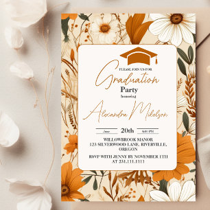 Invitation Graduation florale Boho