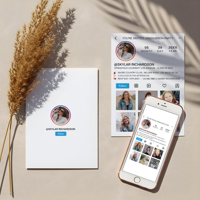 Invitation Graduation Fun Instagram Social Media Grad Party (Graduate Fun Instagram Social Media Grad Party Invitation)