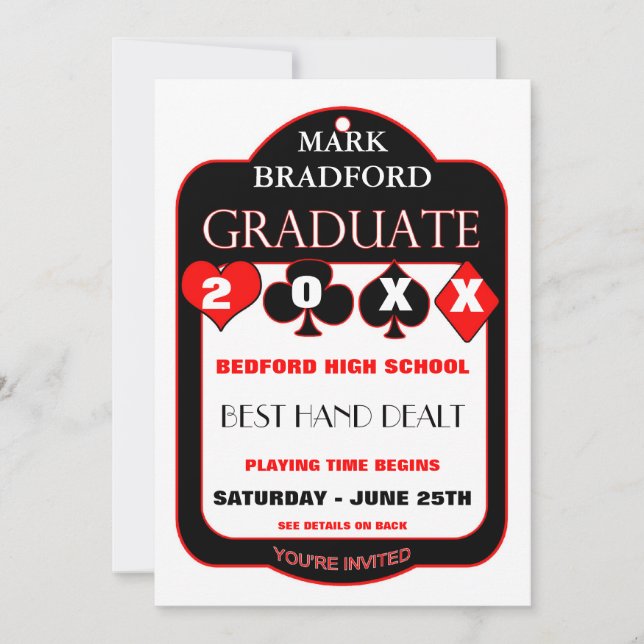 Invitation Graduation-Invitation - POKER/CARDS-DESIGN - 20XX (Devant)