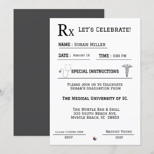 Invitation Graduation Médicale de la gamme de prescription