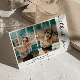 Invitation Graduation Merci moderne Script Photo Collage