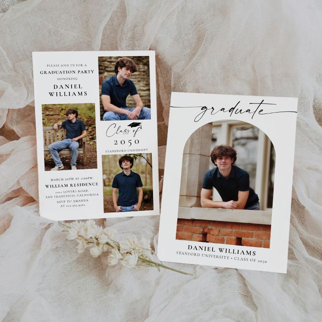 Invitation Graduation minimale avec photo (Créateur téléchargé)