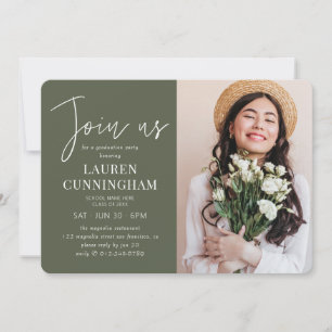 Invitation Graduation Minimaliste Moderne Simple Chic Photo