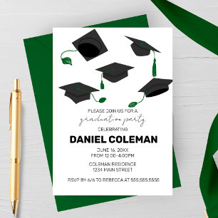 Invitation Graduation Moderne Cap Jeu de Graduation