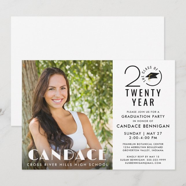 Invitation Graduation Moderne Classe Design Année Photo (Devant / Derrière)