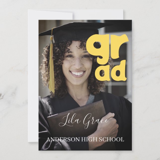 Invitation Graduation moderne élégante (Devant)