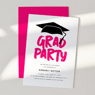 Invitation Graduation moderne tendance GRAD Party