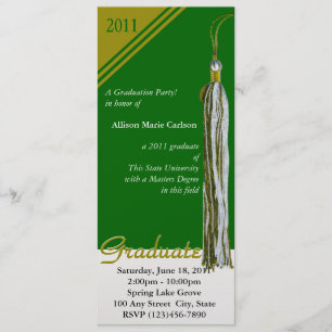 Invitation Graduation / Or et vert