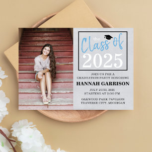 Invitation Graduation Party 2025 Open House Photo Blue