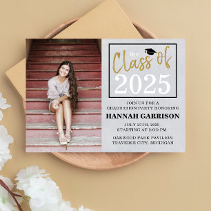 Invitation Graduation Party 2025 Open House Photo Gold